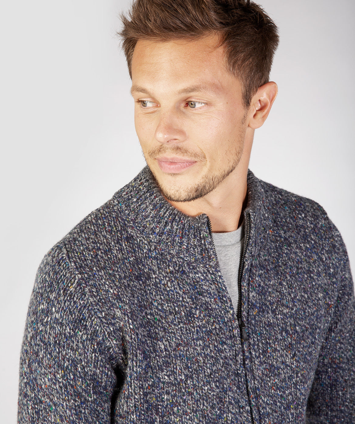 Men's Crewneck Full Zip Cardigan