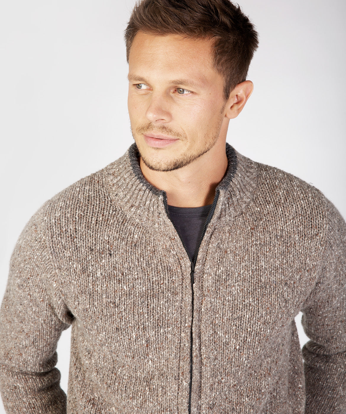 Men's Crewneck Full Zip Cardigan