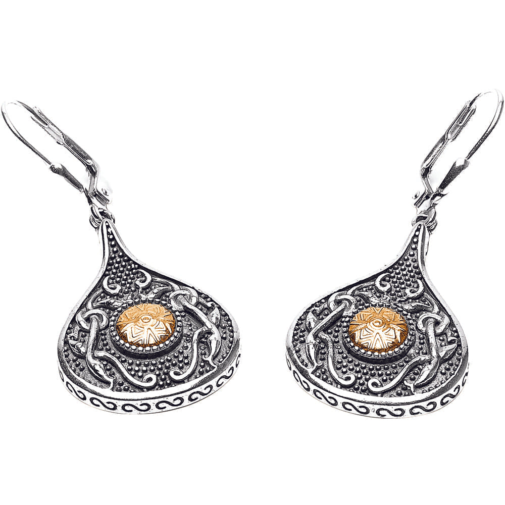 Wood Quay Teardrop Earrings with 18K Gold Beading