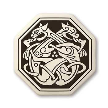 Celtic Cat Porcelain Pendant