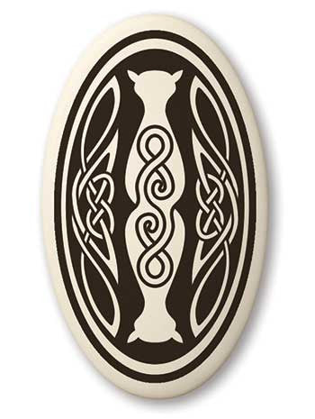 Celtic Cat Porcelain Pendant