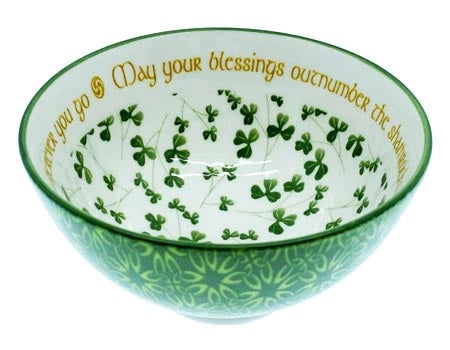 Shamrock Blessing Ceramic Bowl