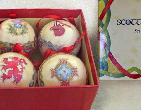 Set of 4 Scottish Emblem Ornaments
