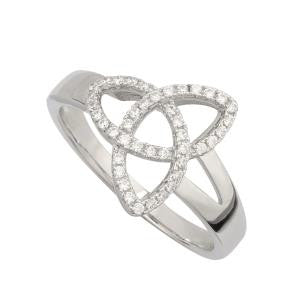 Trinity Knot Ring with CZ - S21015 by Solvar