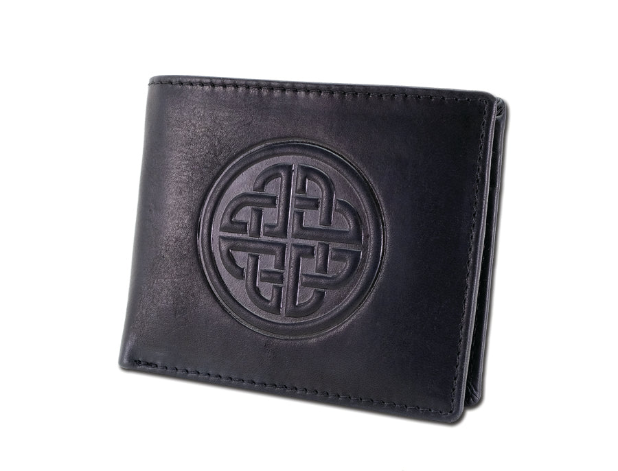 Men's Leather Trifold Wallet - Knotwork