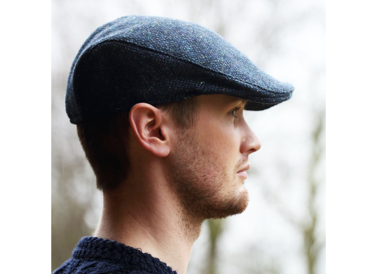 Man wearing a Tweed Donegal Touring Cap by Hanna Hats