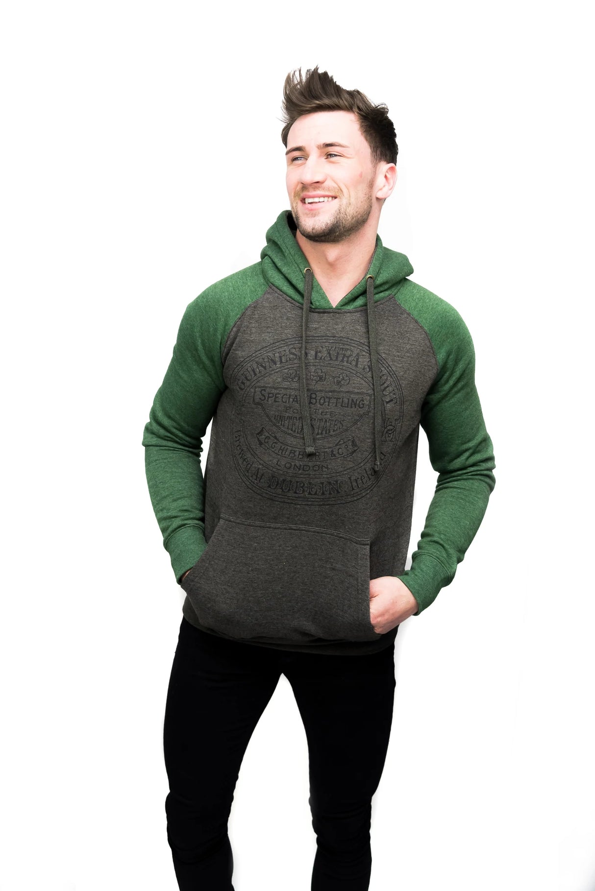 Guinness Grey and Green Hoodie