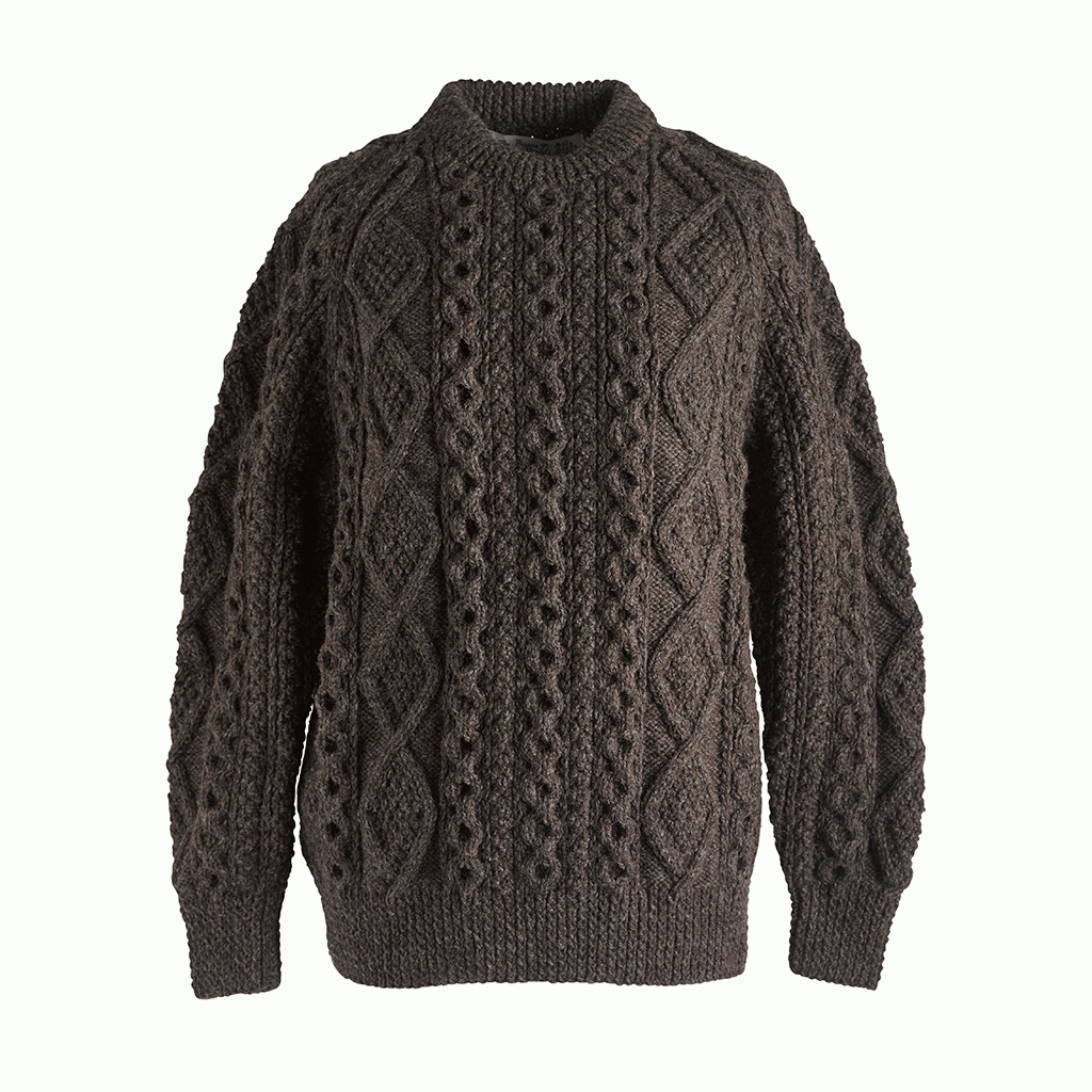 Irish Handknit Crewneck Aran Sweater