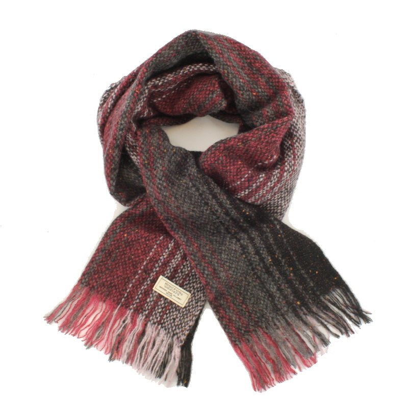 grey charcoal and red stripe mucros weavers islander scarf