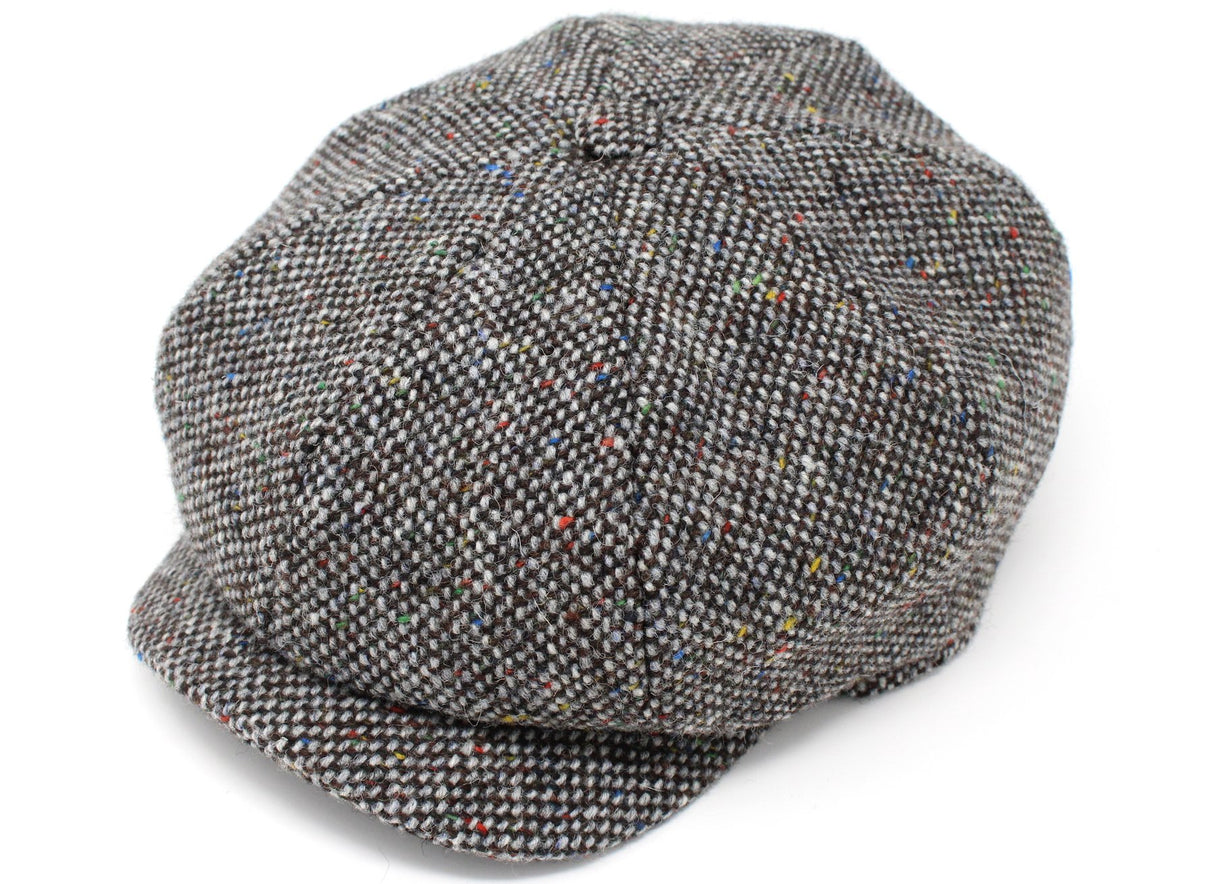 Grey Donegal Tweed Peaky Blinders Style Cap by Hanna Hats of Donegal.