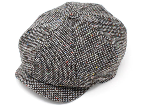 Grey Donegal Tweed Peaky Blinders Style Cap by Hanna Hats of Donegal.
