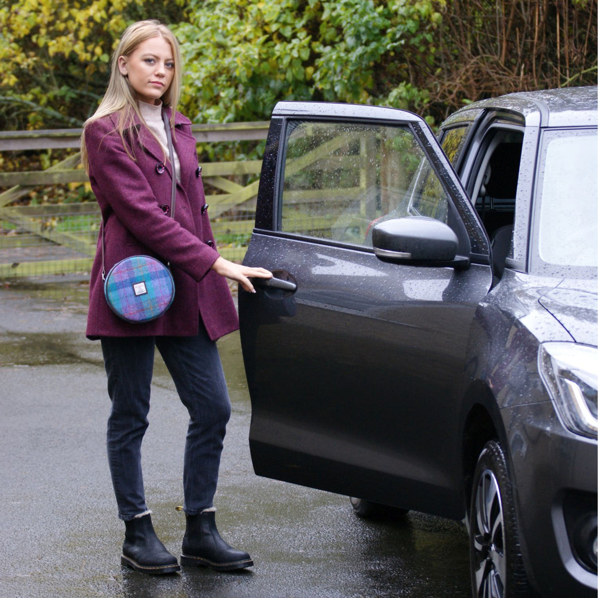 Harris Tweed Round Bag
