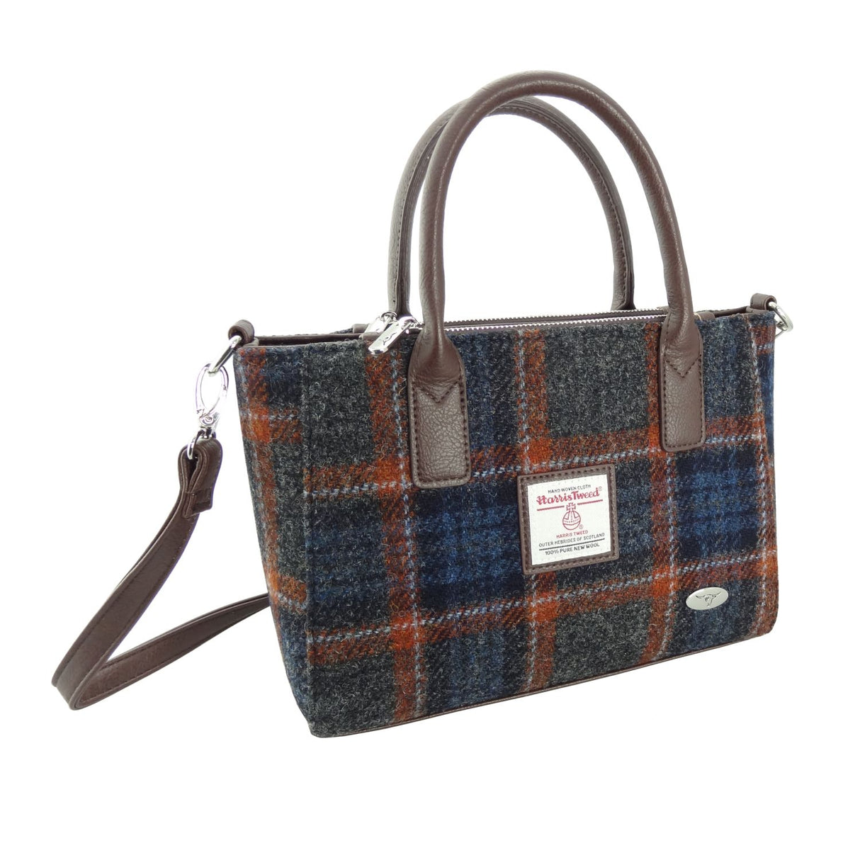 Harris Tweed Small Tote Bag with Shoulder Strap