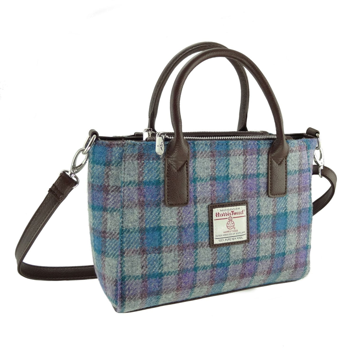 Harris Tweed Small Tote Bag with Shoulder Strap by Glen Appin - Brora LB1228