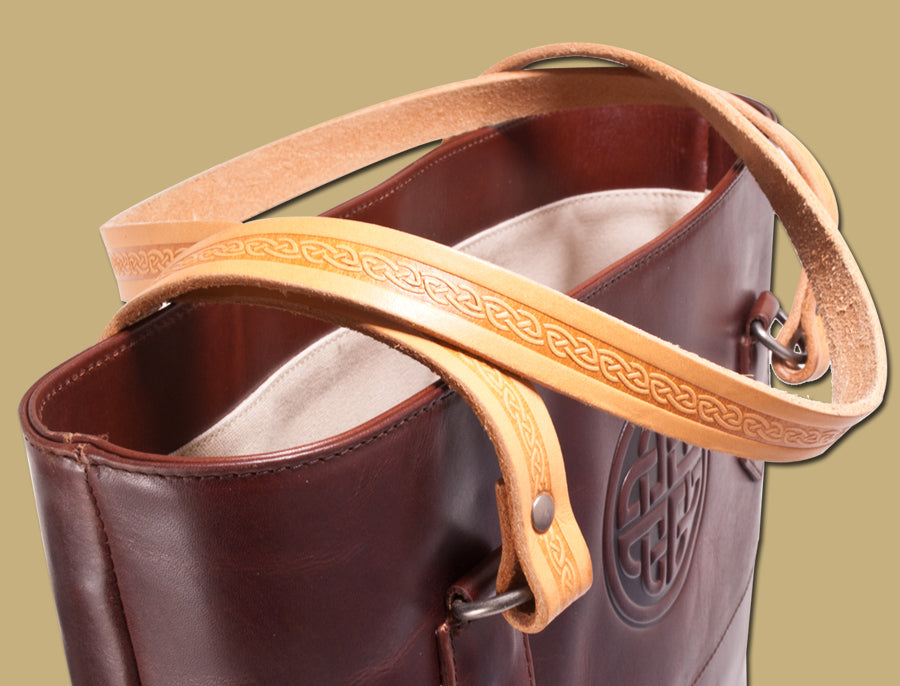 Ladies Leather Tote Bag - Brown