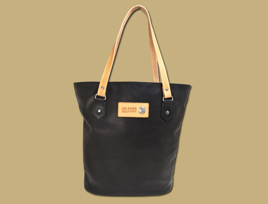 Ladies Leather Tote Bag - Black