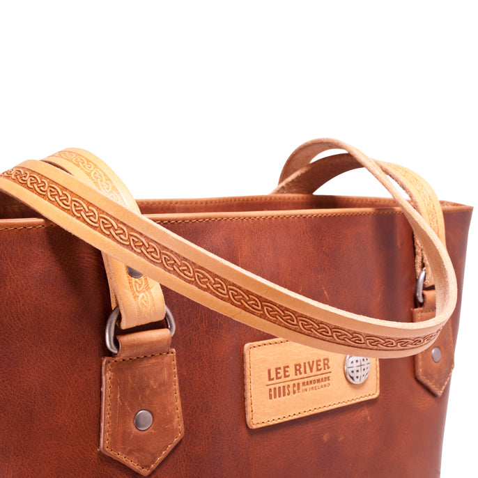 Ladies Leather Tote Bag -Tan