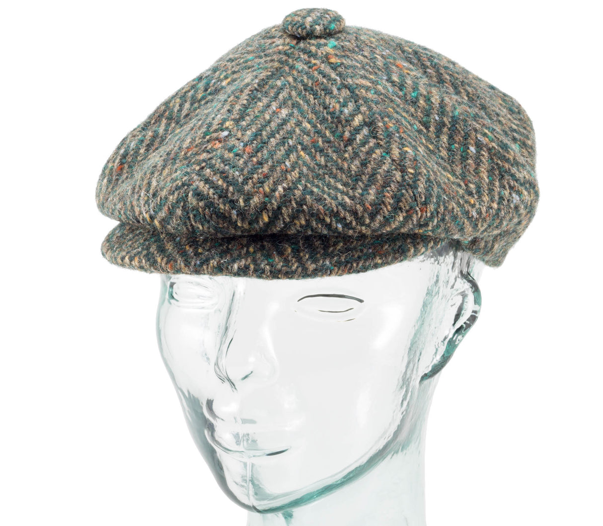 Herringbone Tweed - Fitted Newsboy Cap by Jonathan Richard