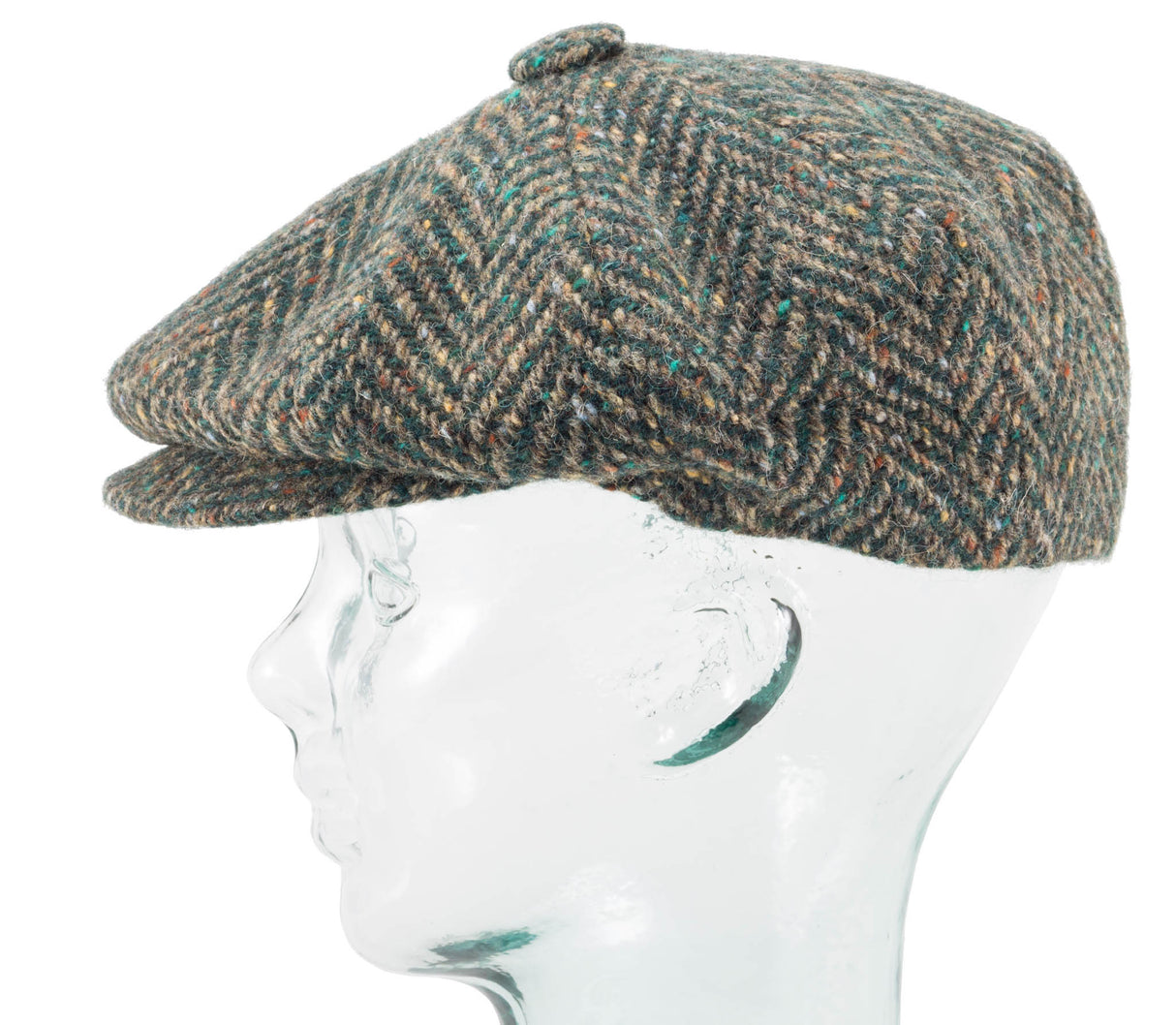 Herringbone Tweed - Fitted Newsboy Cap by Jonathan Richard