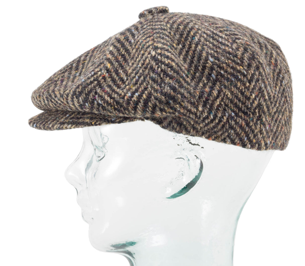 Herringbone Tweed - Fitted Newsboy Cap by Jonathan Richard