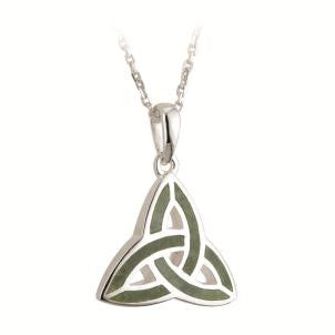 Silver Connemara Marble Trinity Knot Pendant