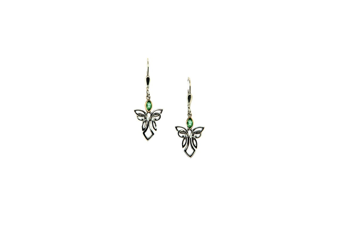 Women's Guardian Angel Earrings - Peridot