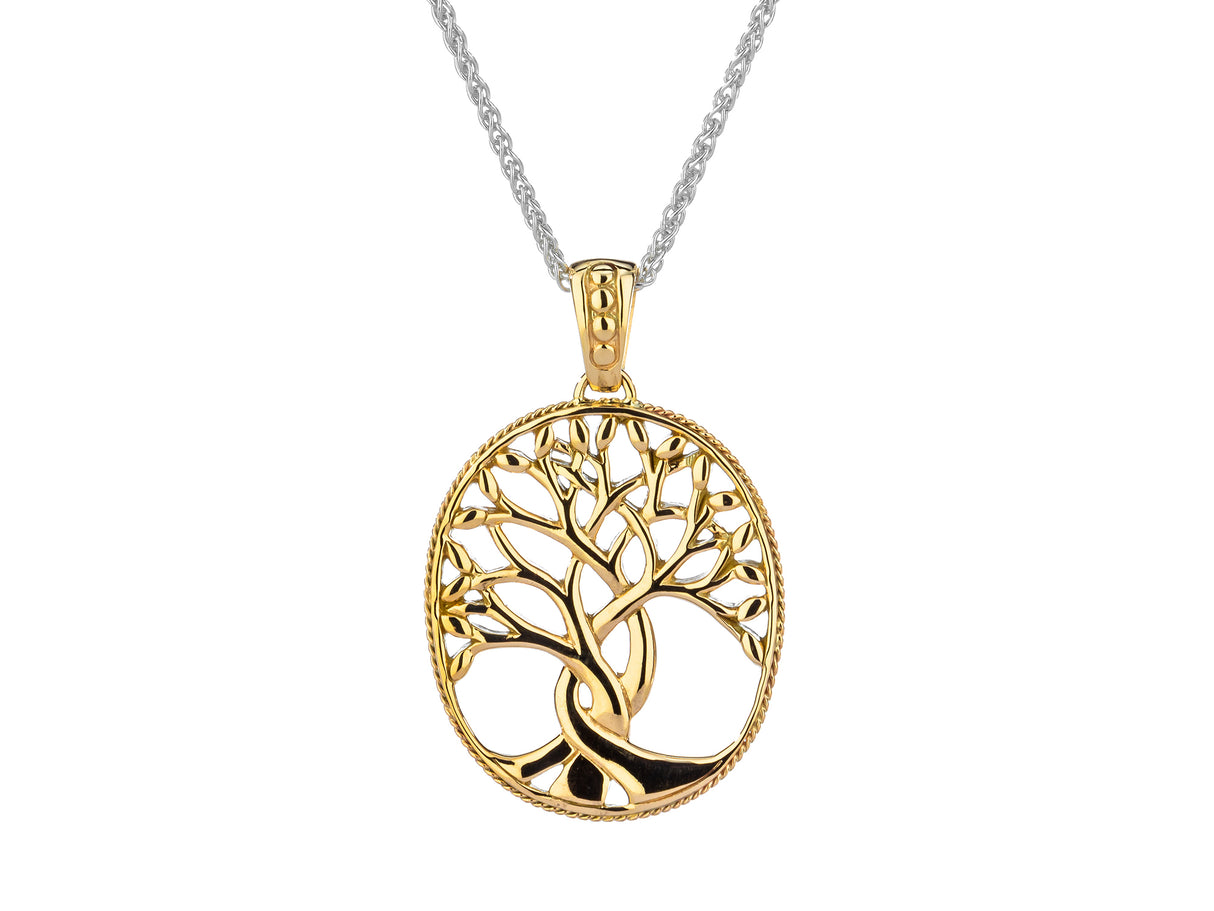 Tree of Life Pendant in 10K or 14K Yellow Gold - Large