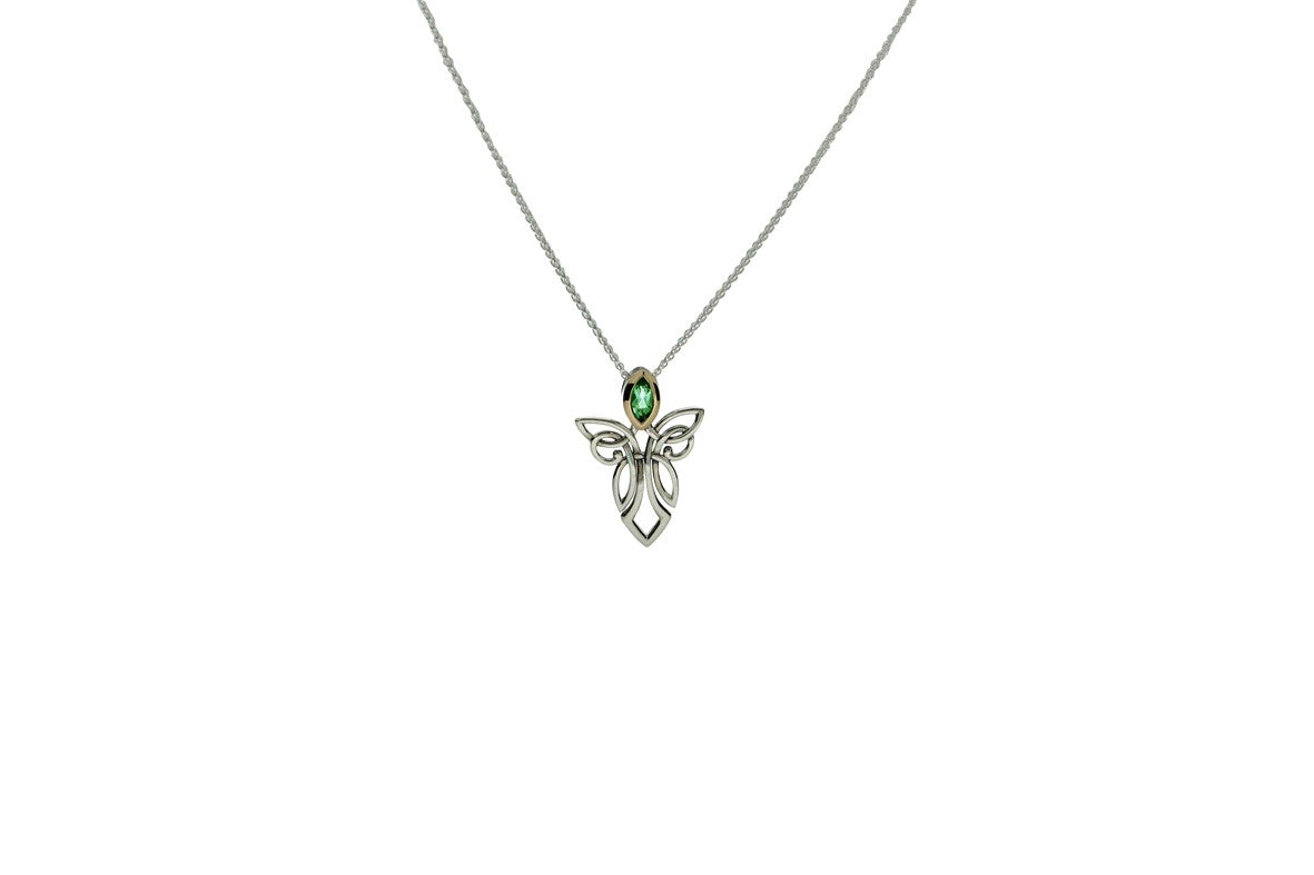 Women's Guardian Angel Pendant - Peridot