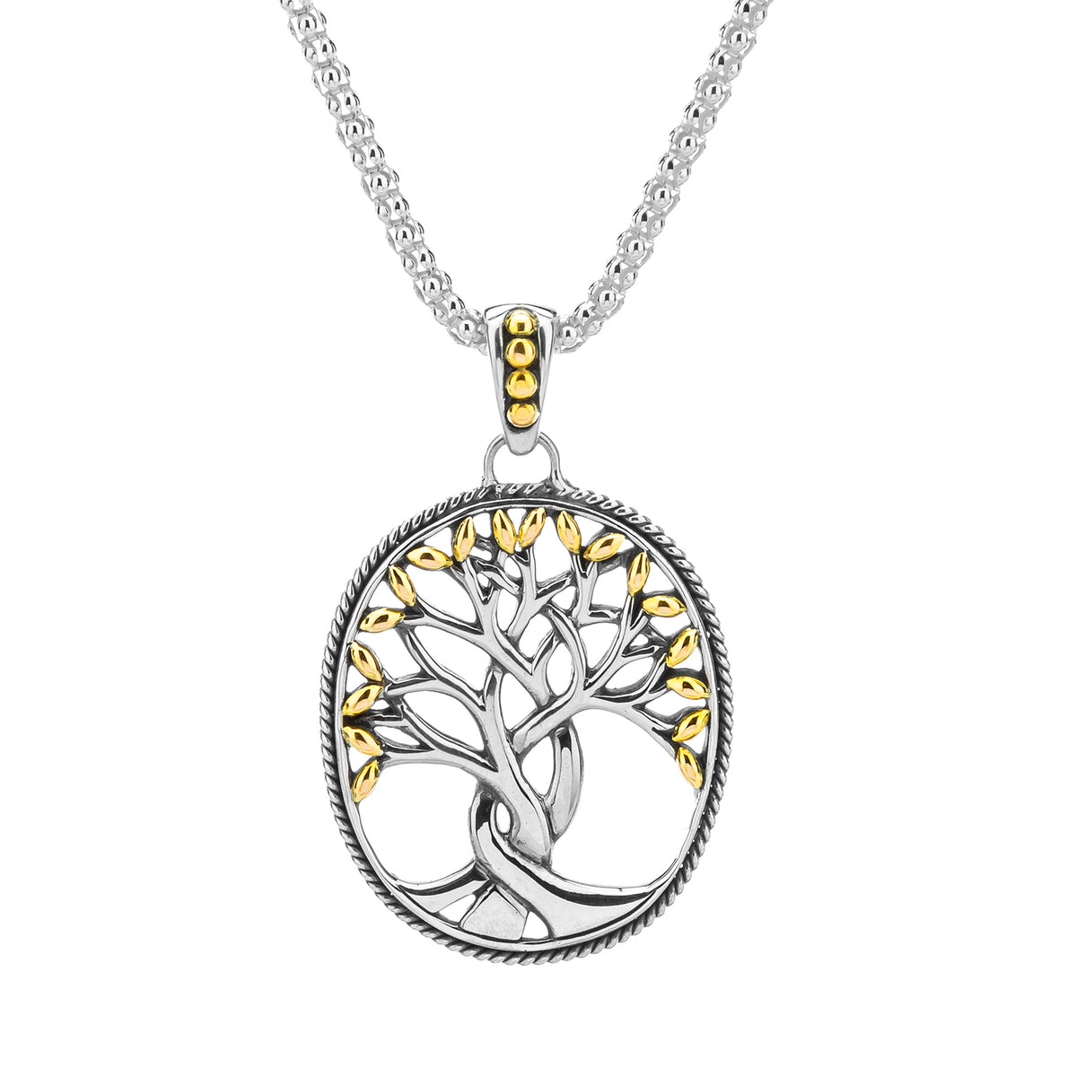 18K Gold and Sterling Silver Tree of Life Large Pendant – Real Irish