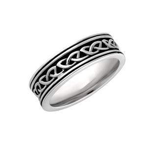 Ladies Oxidized Celtic Knot Band - S21072 by Solvar