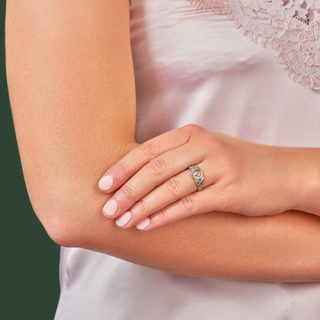 Women's Silver Celtic Claddagh Ring