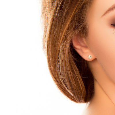 10K Shamrock Stud Small Earrings