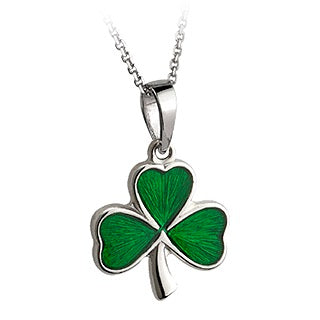 Large Enamel Shamrock Pendant by Solvar