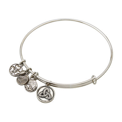 Crystal Trinity Knot Charm Bangle