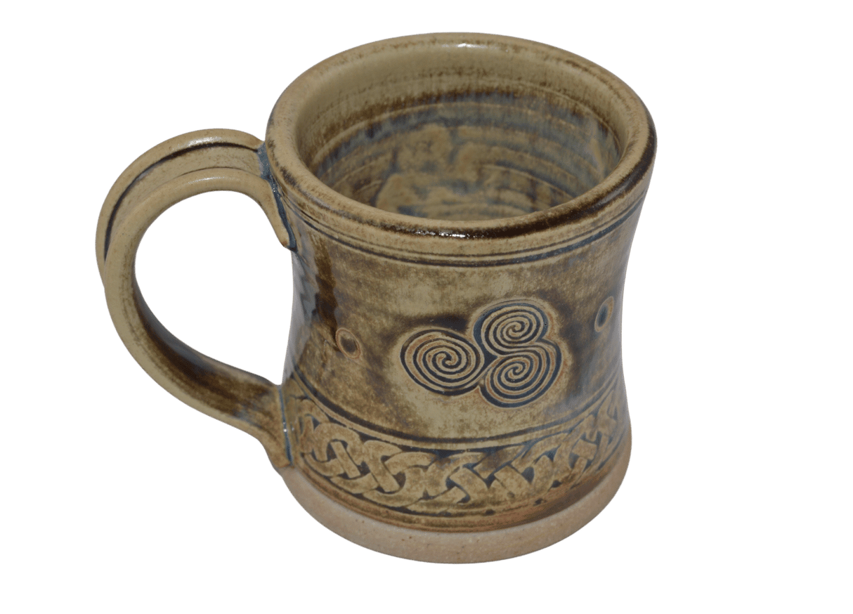 Hand Made Irish Pottery Celtic Knotwork Mugs