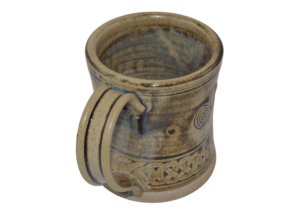 Hand Made Irish Pottery Celtic Knotwork Mugs