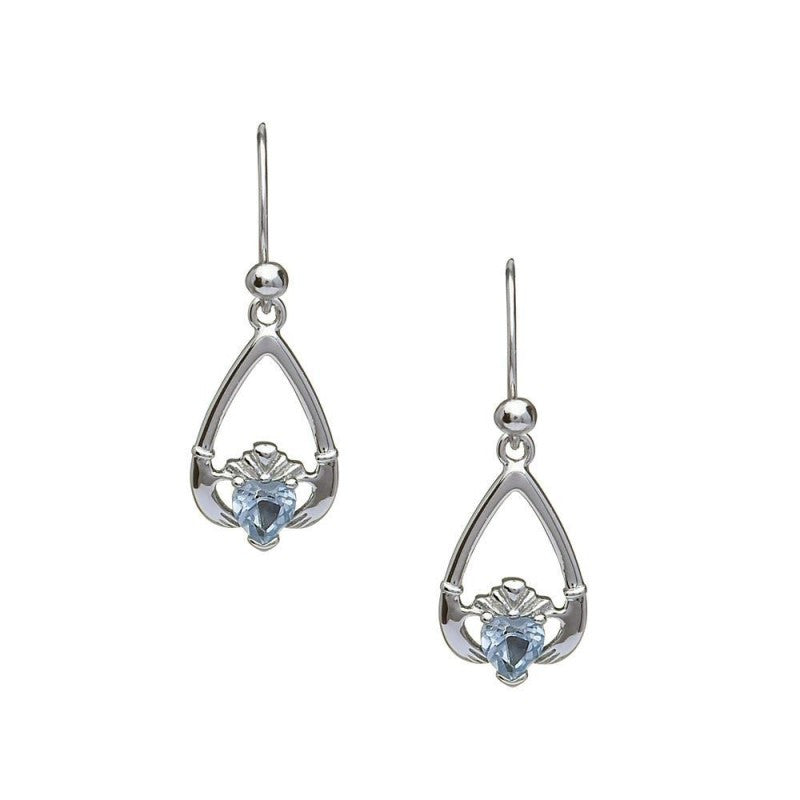 Birthstone Claddagh Earrings