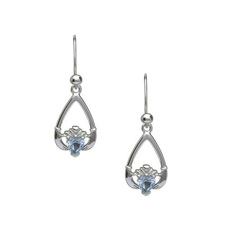 Birthstone Claddagh Earrings