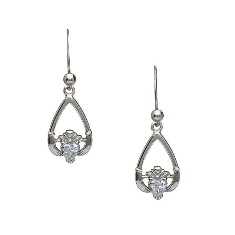 Birthstone Claddagh Earrings