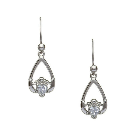 Birthstone Claddagh Earrings