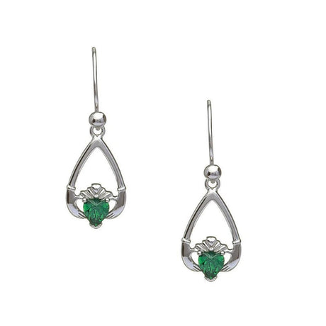 Birthstone Claddagh Earrings