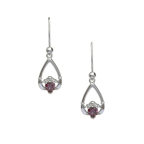Birthstone Claddagh Earrings