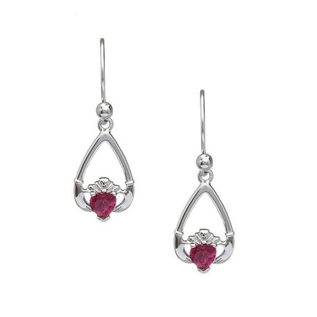 Birthstone Claddagh Earrings