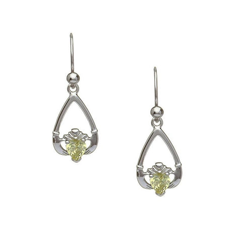 Birthstone Claddagh Earrings