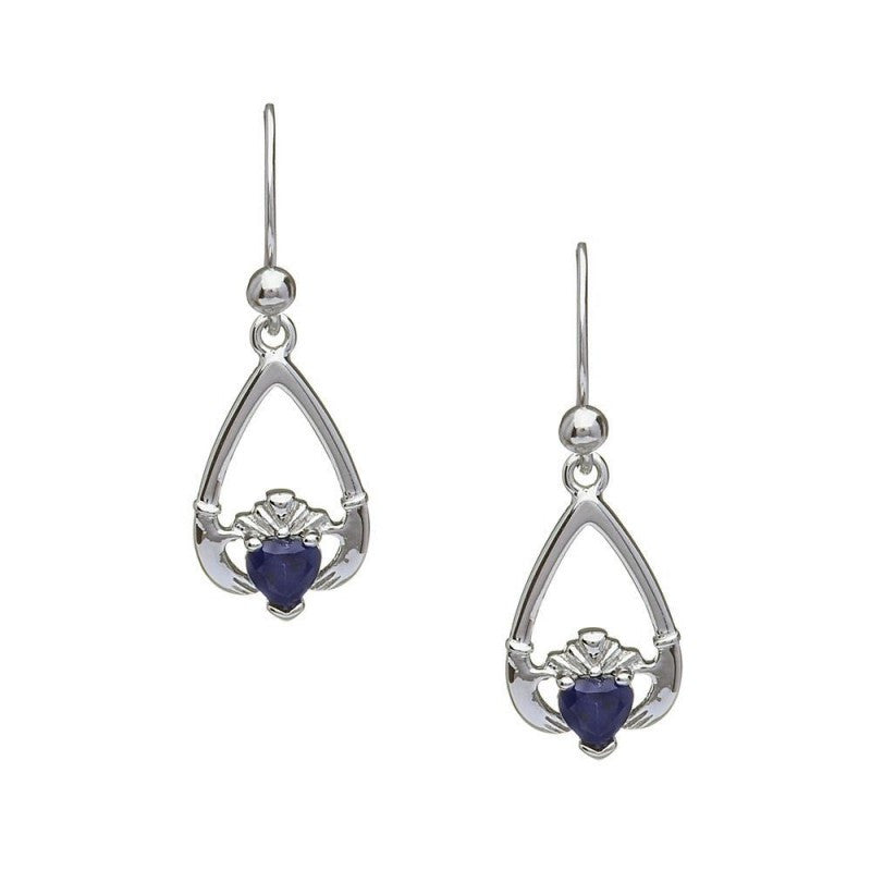 Birthstone Claddagh Earrings