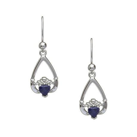 Birthstone Claddagh Earrings