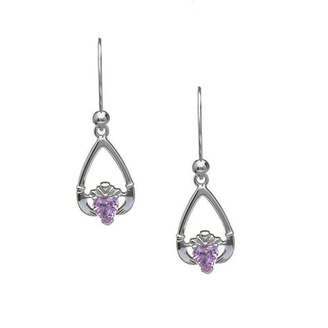 Birthstone Claddagh Earrings