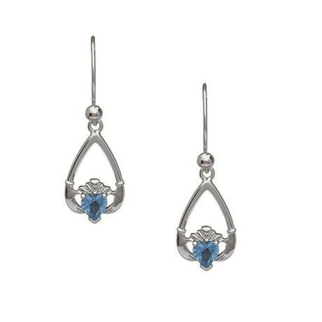 Birthstone Claddagh Earrings