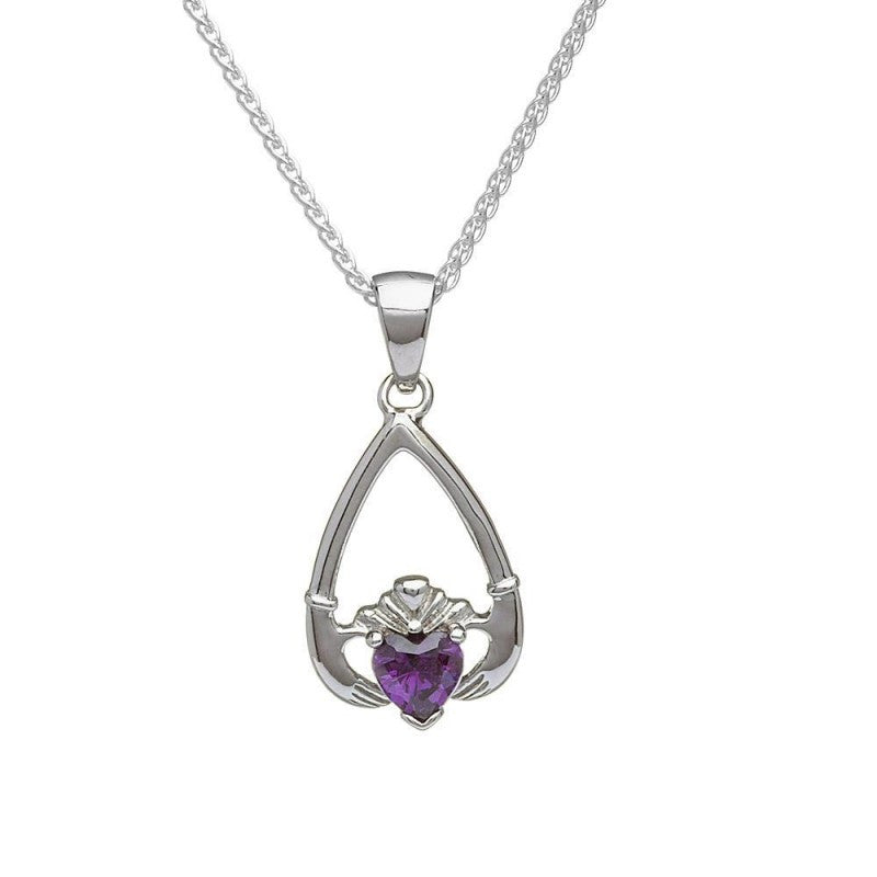 Birthstone Claddagh Necklace