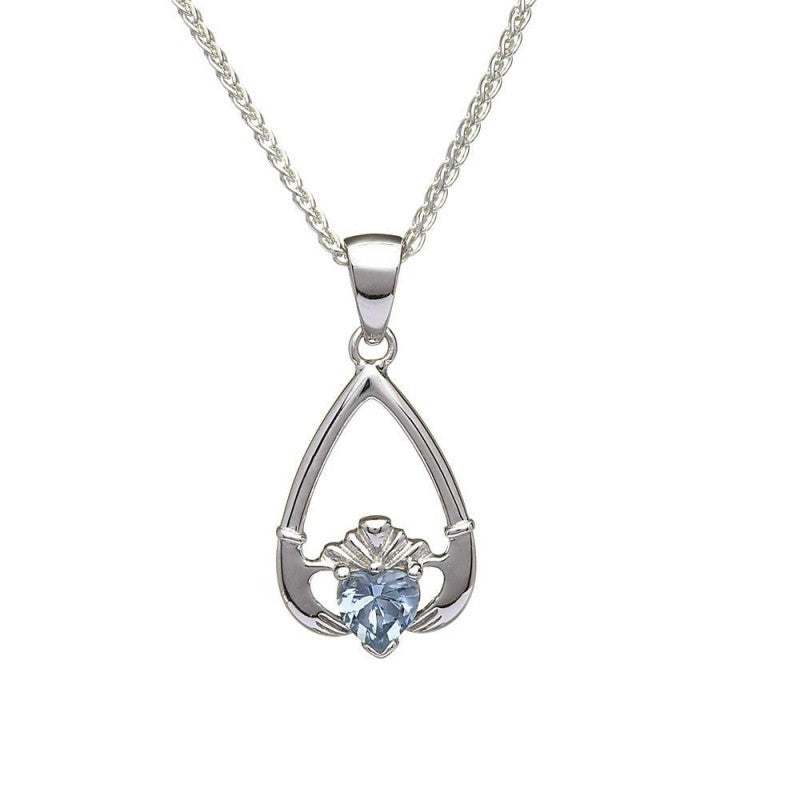 Birthstone Claddagh Necklace
